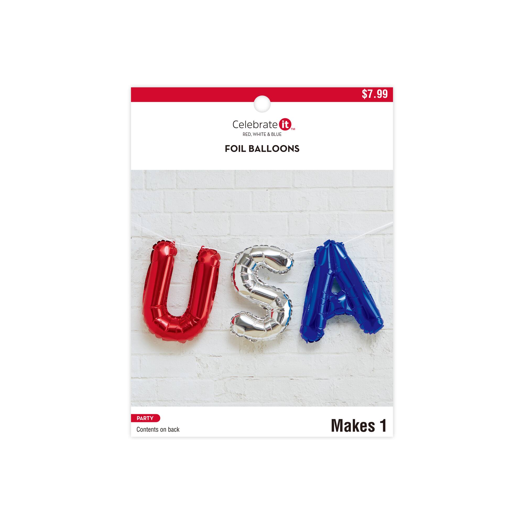 Red, White & Blue USA Foil Balloons Kit by Celebrate It™